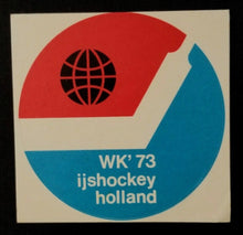 Load image into Gallery viewer, 1973 World Ice Hockey Championship Decal Holland Tournament Vintage