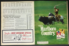 Load image into Gallery viewer, 1975 Cincinnati Reds MLB Baseball Program Pete Rose Cover Riverfront Stadium