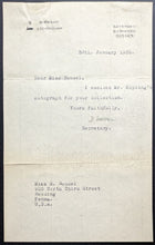 Load image into Gallery viewer, 1932 Rudyard Kipling Autographed Cut English Novelist Signed Slip Poet LOA x2