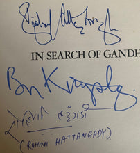 Load image into Gallery viewer, 1982 In Search of Gandhi Signed Book x4 Richard Attenborough Kingsley Auto JSA