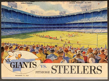 Load image into Gallery viewer, 1959 NFL Program Yankee Stadium Pittsburgh Steelers New York Giants Unscored