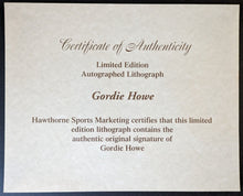 Load image into Gallery viewer, Gordie Howe Autographed Promotional Print Detroit Red Wings Signed Poster LOA