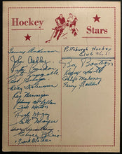 Load image into Gallery viewer, 1950-51 Signed AHL Player Sheet Horton + Armstrong in Minors Autographed NHL HOF