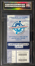 Load image into Gallery viewer, 2004 World Cup Of Hockey Championship Game Full Ticket Canada Finland Ex-5 iCert