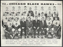 Load image into Gallery viewer, 1958-59 Chicago Blackhawks Team Issued Nestor Johnson Promo Photo Vintage