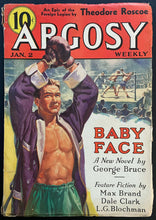 Load image into Gallery viewer, 1937 Argosy Pulp Magazine Vintage Boxing Stories Fight Novel Jan 2nd Issue