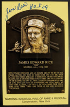 Load image into Gallery viewer, Jim Rice Signed Hall Of Fame Plaque Autographed Postcard Red Sox MLB HOF JSA