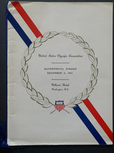 Load image into Gallery viewer, 1961 US Olympic Association Quadrennial Dinner Program John F. Kennedy Historic