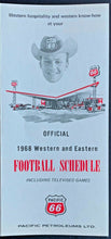Load image into Gallery viewer, 1968 CFL Football Schedule Rare Pacific 66 Petroleums Advertising LTD Vintage