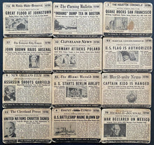 Load image into Gallery viewer, 1954 Vintage Topps Scoop 47 Card Starter Set Historic Moments + Headlines