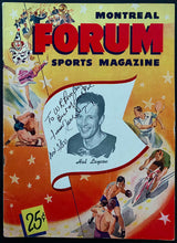 Load image into Gallery viewer, 1950 Montreal Forum Program Canadiens Hockey Jack Dempsey Signed Cover Boxing