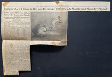 Load image into Gallery viewer, 1951 Mickey Mantle New York Yankees 1st Game Post Signing Program + Ticket MLB