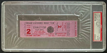 Load image into Gallery viewer, 1960's Chicago Blackhawks Stanley Cup Playoffs Game 2 Proof Full Ticket PSA 6