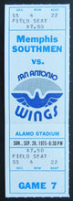 Load image into Gallery viewer, 1975 Alamo Stadium WFL Unused Ticket Memphis Southmen vs San Antonio Wings