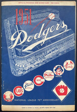 Load image into Gallery viewer, 1951 Brooklyn Dodgers New York Yankees MLB Baseball Program Signed Dick Williams