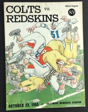 Load image into Gallery viewer, 1955 NFL Program Baltimore Memorial Stadium Washington Redskins vs Colts