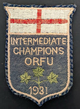 Load image into Gallery viewer, 1931 Ontario Rugby Union Intermediate Champions Patch St Thomas Tigers Crest