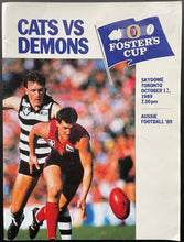 Load image into Gallery viewer, 1989 Fosters Cup AFL Game Program Geelong Cats Melbourne Demons SkyDome