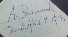 Load image into Gallery viewer, 1946 Alexander Brailowsky Signed Autographed Index Card Vintage Famous Pianist