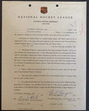 Load image into Gallery viewer, 1991 Phillippe Bourque Pittsburgh Penguins Player Option Contract NHL Autograph