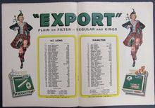 Load image into Gallery viewer, 1968 Empire Stadium CFL Program B.C. Lions vs Hamilton Tiger Cats Football
