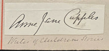 Load image into Gallery viewer, Anne Jane Cupples Autograph Cut Signed Scottish Children Science Writer Author