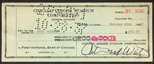 Load image into Gallery viewer, 1937 Chicago Stadium Signed Cheque Check Arthur Wirtz Owner NHL Blackhawks Vtg
