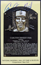 Load image into Gallery viewer, Carlton Fisk Signed Hall Of Fame Plaque Autographed Postcard Red Sox MLB HOF JSA