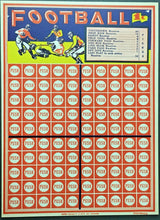 Load image into Gallery viewer, 1940s Football Betting Punch Board Game NFL Vintage Gambling Unused