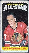 Load image into Gallery viewer, 1964-65 Chicago Blackhawks All-Star Ken Wharram Topps Tallboy NHL Hockey Card