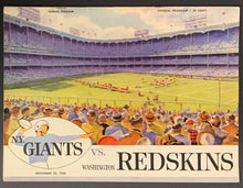 Load image into Gallery viewer, 1958 Yankee Stadium NFL Football Program New York Giants vs Washington Redskins