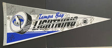 Load image into Gallery viewer, 1990s Signed Vintage NHL Tampa Bay Lightning Autographed Pennant Rob Ramage
