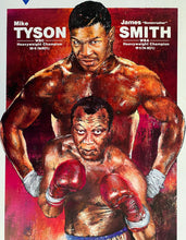 Load image into Gallery viewer, 1987 Mike Tyson vs James Bonecrusher Smith Site Poster Super Fight Heavyweight