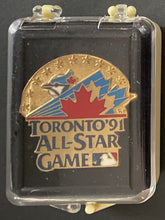 Load image into Gallery viewer, 1991 MLB Baseball All-Star Game Press Pin Toronto SkyDome Cal Ripken MVP
