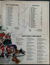 Load image into Gallery viewer, 1973 Toronto Toros 2nd WHA Hockey Game Program + Ticket Autographed Signed v NY
