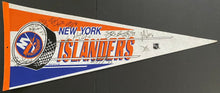 Load image into Gallery viewer, 1990 Vintage Signed NHL Hockey New York Islanders Autographed Pennant