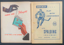 Load image into Gallery viewer, 1957 Montreal forum NHL Hockey Program Canadiens vs Boston Bruins Sawchuk