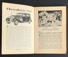 Load image into Gallery viewer, 1933-34 General Motors Hockey Broadcast Guide Maple Leafs / Maroons Version