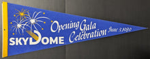 Load image into Gallery viewer, June 3rd 1989 Skydome Opening Gala Pennant Toronto Blue Jays Felt Banner 29"