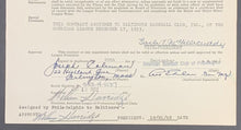 Load image into Gallery viewer, 1953 Philadelphia Athletics Contract Signed x4 Joseph Coleman MLB Pitcher + GM +