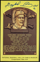 Load image into Gallery viewer, Gaylord Perry Signed Hall Of Fame Plaque Autographed Postcard Giants HOF MLB JSA