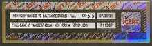 Load image into Gallery viewer, 2008 MLB Baseball New York Yankees Yankee Stadium Final Game Season Ticket