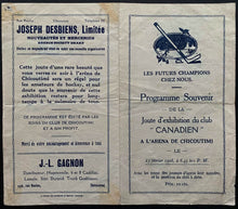 Load image into Gallery viewer, 1928 Montreal Canadiens Lineup Page Exhibition Hockey Game Chicoutimi Arena