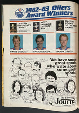 Load image into Gallery viewer, 1983 Edmonton Oilers Program Wayne Gretzky Hat Trick 40th Goal Hockey NHL VTG