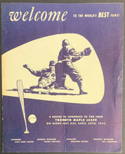 Load image into Gallery viewer, 1953 Toronto Maple Leafs Baseball Team Workout Day Vintage IL Program