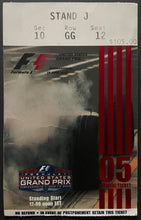 Load image into Gallery viewer, 2005 Indianapolis Speedway US Grand Prix Ticket + Program Michael Schmacher Wins