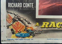 Load image into Gallery viewer, 1954 Vintage Car Racing Movie Lobby Card A Race For Life Film Richard Conte