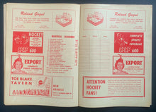 Load image into Gallery viewer, 1957 Montreal forum NHL Hockey Program Canadiens vs Boston Bruins Sawchuk