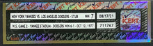 Load image into Gallery viewer, 1977 World Series Game 2 Ticket Stub Yankee Stadium NY vs Dodgers NM 7 iCert
