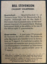 Load image into Gallery viewer, 1956 Nabisco Shredded Wheat CFL Football #10A Bill Stevenson Calgary Stampeders